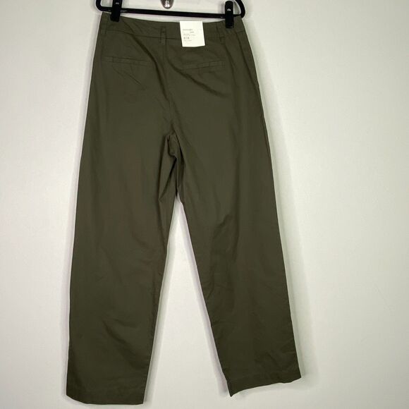 New A New Day Green High Rise Pleat Front Wide Leg Chino Pants Women's Size 8 - Picture 8 of 9